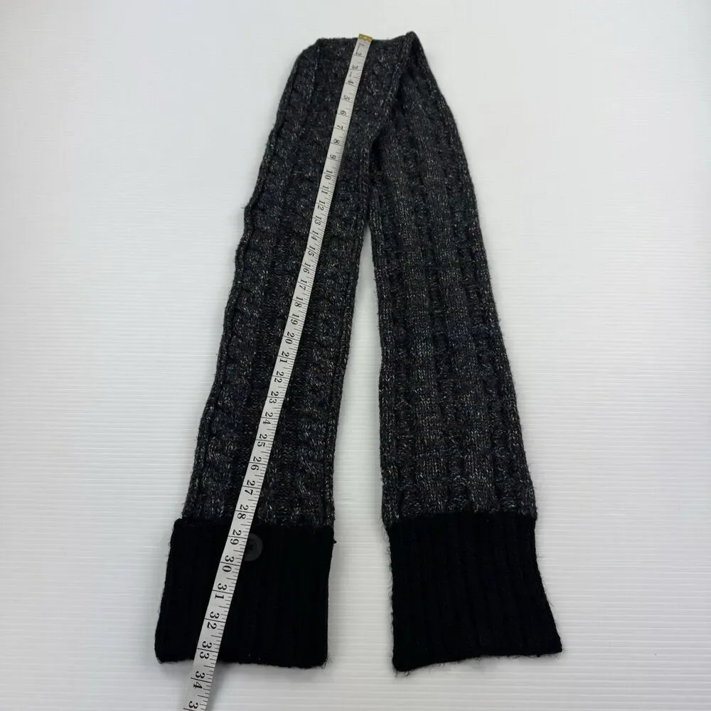 Columbia Chunky Knit Button Winter Scarf Button Indie Cabincore Boho